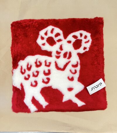 NZ Wool Cushion (red background)